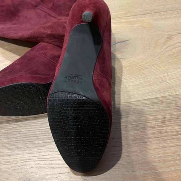 Burgundy Suede Stuart Weitzman Tall Boots - Picture 2 of 5